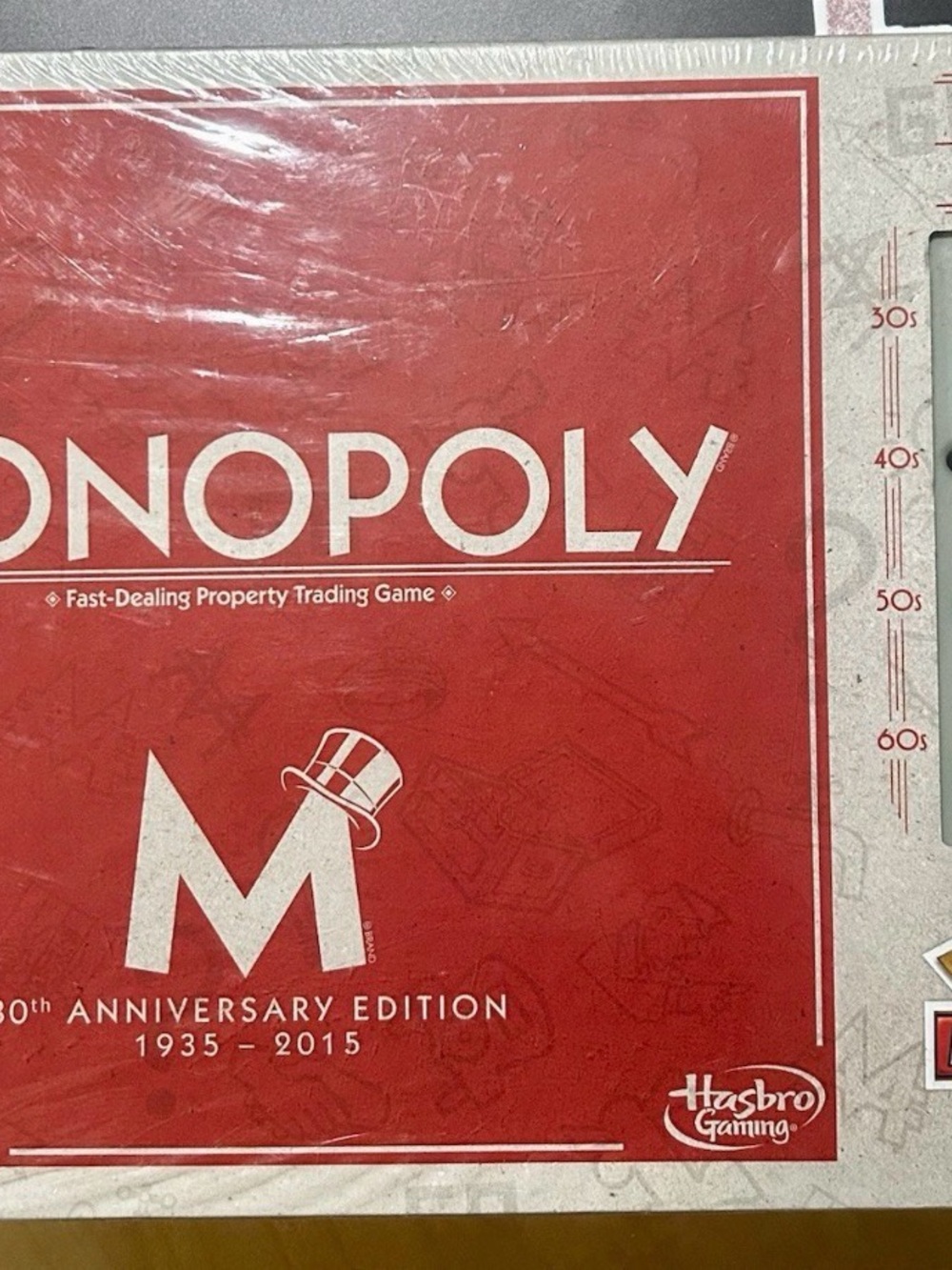 Hasbro Monopoly 80th Anniversary Edition Board Game (1935–2015) Retro Tokens